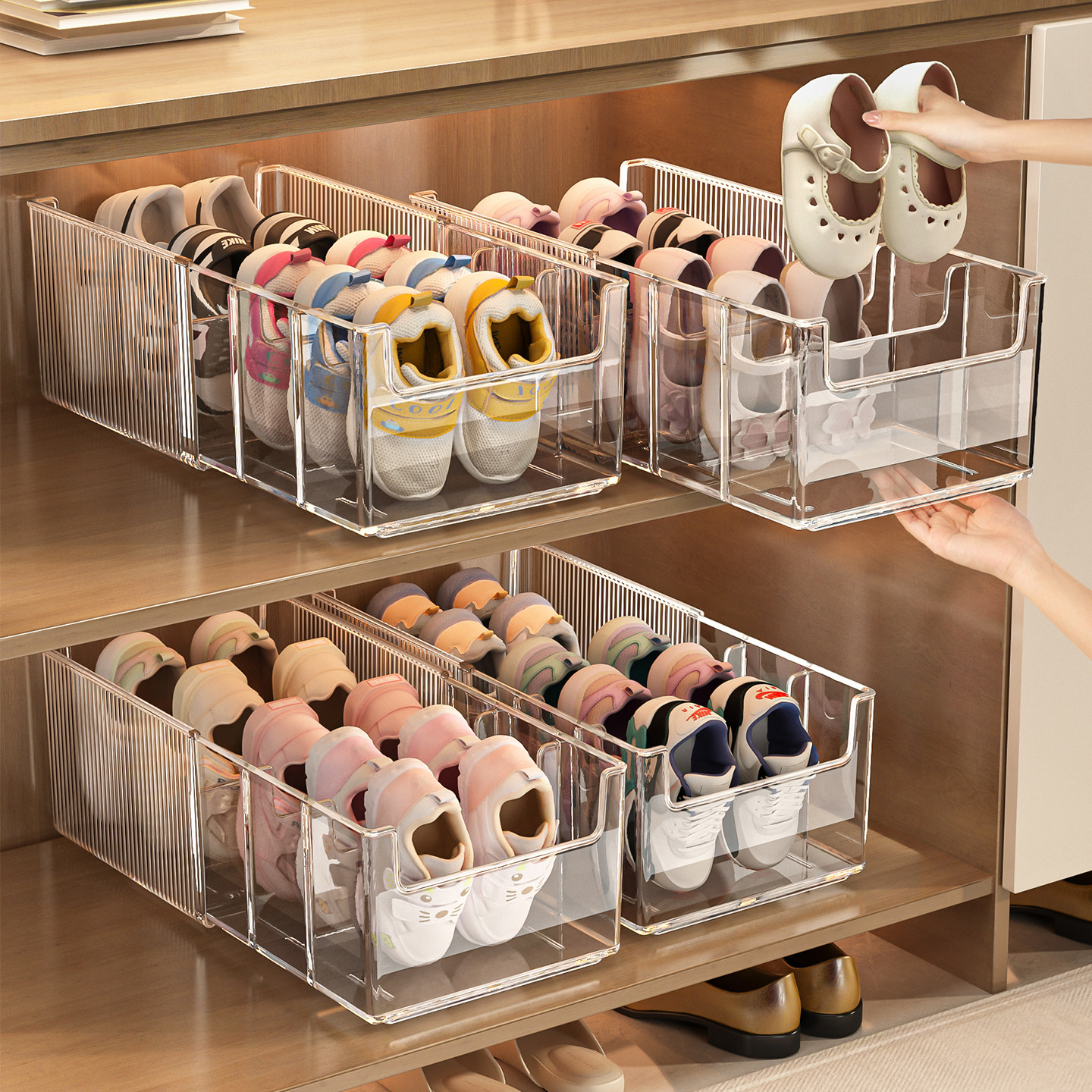 鞋子收纳神器柜内省空间儿童鞋子分隔存放盒入户门口鞋架宝宝鞋盒,收纳整理,鞋盒,淘宝优惠券,粉丝福利购,淘宝优惠卷