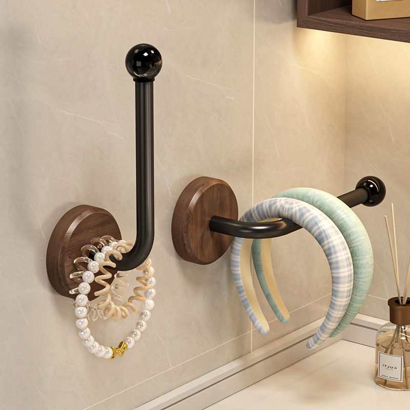 发圈收纳神器上墙挂钩高级胡桃木