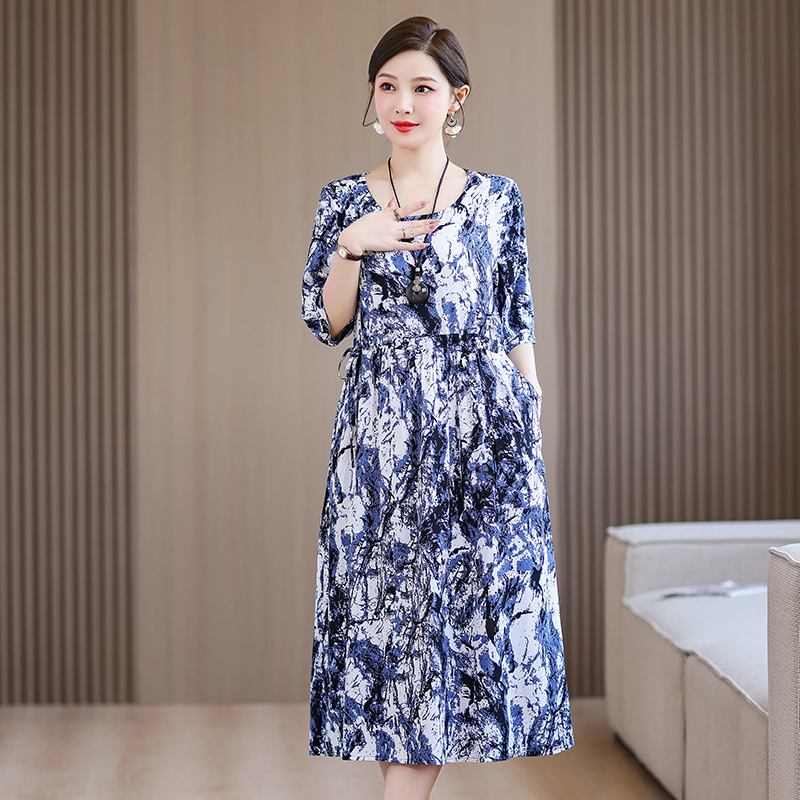 2024新款高端碎花棉绸连