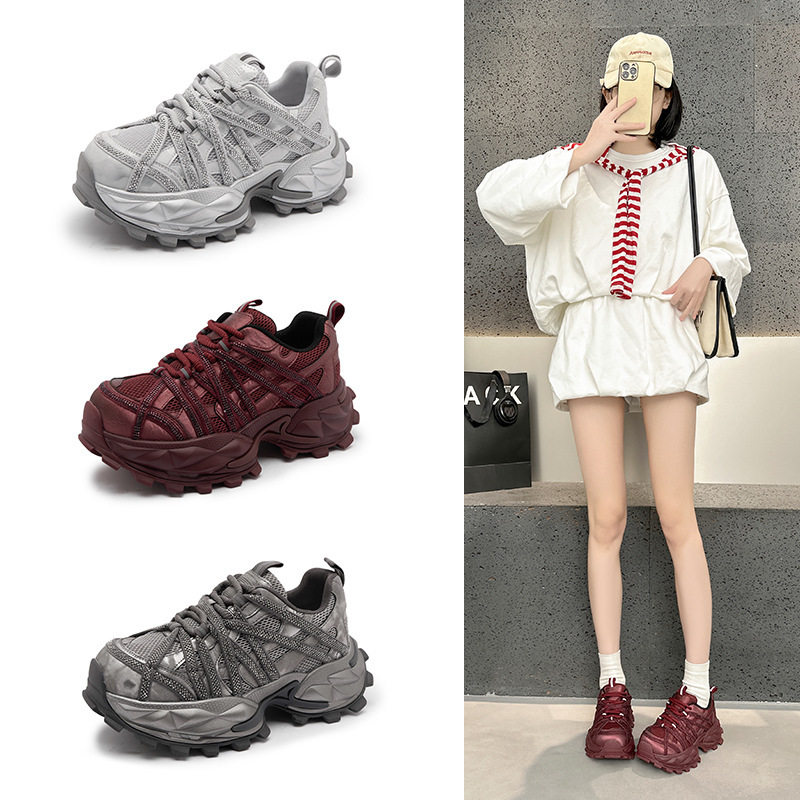 厚底轻便防滑老爹鞋女2026新款春款女款鞋子女爆款软底不累脚百搭