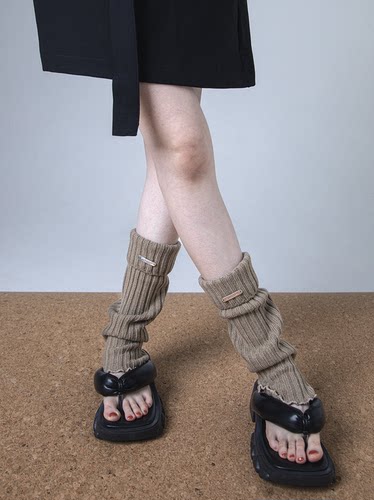 秋冬加厚保暖日系纯色女堆堆袜套