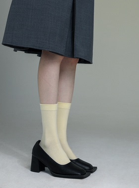 SS2L春夏薄款无骨松口马卡龙纯色百搭纯棉中筒袜子女日系堆堆袜