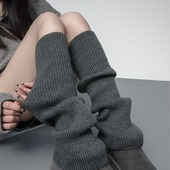 SS2L秋冬加厚保暖微喇叭针织堆堆袜套简约雪地靴腿套叠穿小腿袜