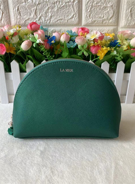 包邮海蓝之谜绿色化妆包贝壳炫亮质感旅行便携手拿包大容量收纳包