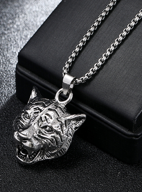 虎年钛钢项链男女潮酷长款吊坠