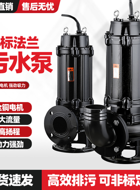 污水泵220V380V抽粪泥浆1.5kw2.2kw3kw4kw三相无堵塞潜水排污泵