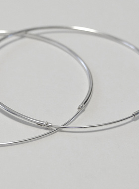 31hao 极简约设计925纯银欧美超大圆环形基础细圈耳环 lu