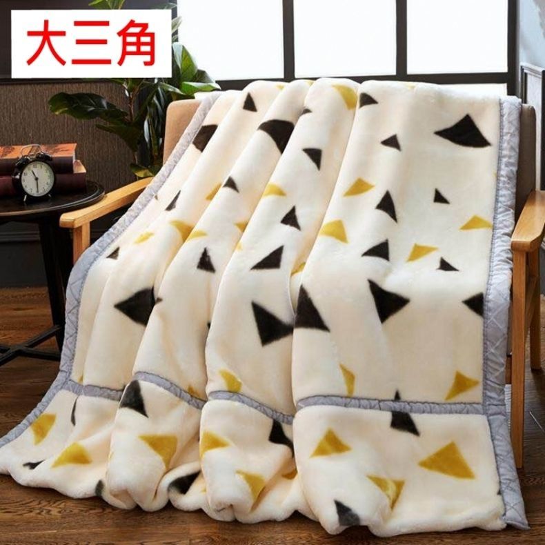 Raschel blanket double layer thickened winter and summer wedding celebration red blanket single double dormitory bed sheet lunch blanket (1627207:4266701:sort by color:Off white large triangle;21433:11346982107:size:200x230cm 7kg genuine product comes in