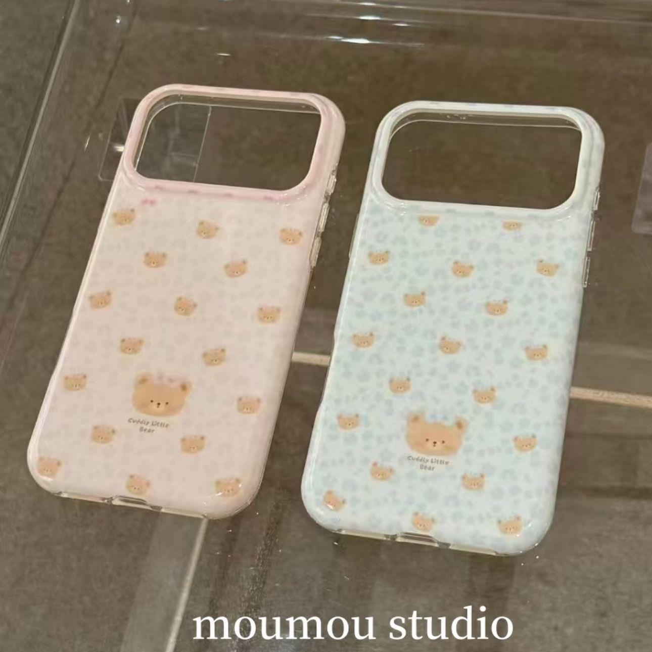 豹纹满屏小熊粉底新款适用苹果iPhone17promax手机壳17pro双层16pro卡通15promax女软壳女款17高级系列16p潮