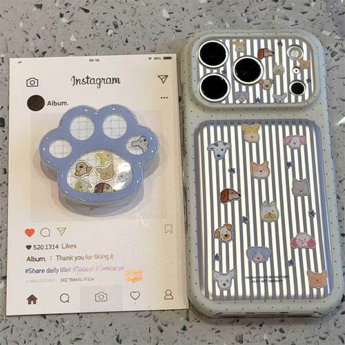 韩风条纹小动物像摇摇乐适用14promax苹果16手机壳全包边女iPhone18防摔保护套16promax个性iPhone17小众13潮