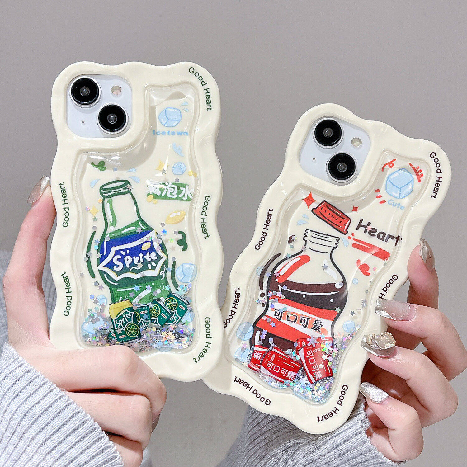 流沙可乐雪碧适用苹果15promax手机壳iphone14饮料瓶13夏日新款12网红情侣11全包防摔大孔ins爆款13pro手机套