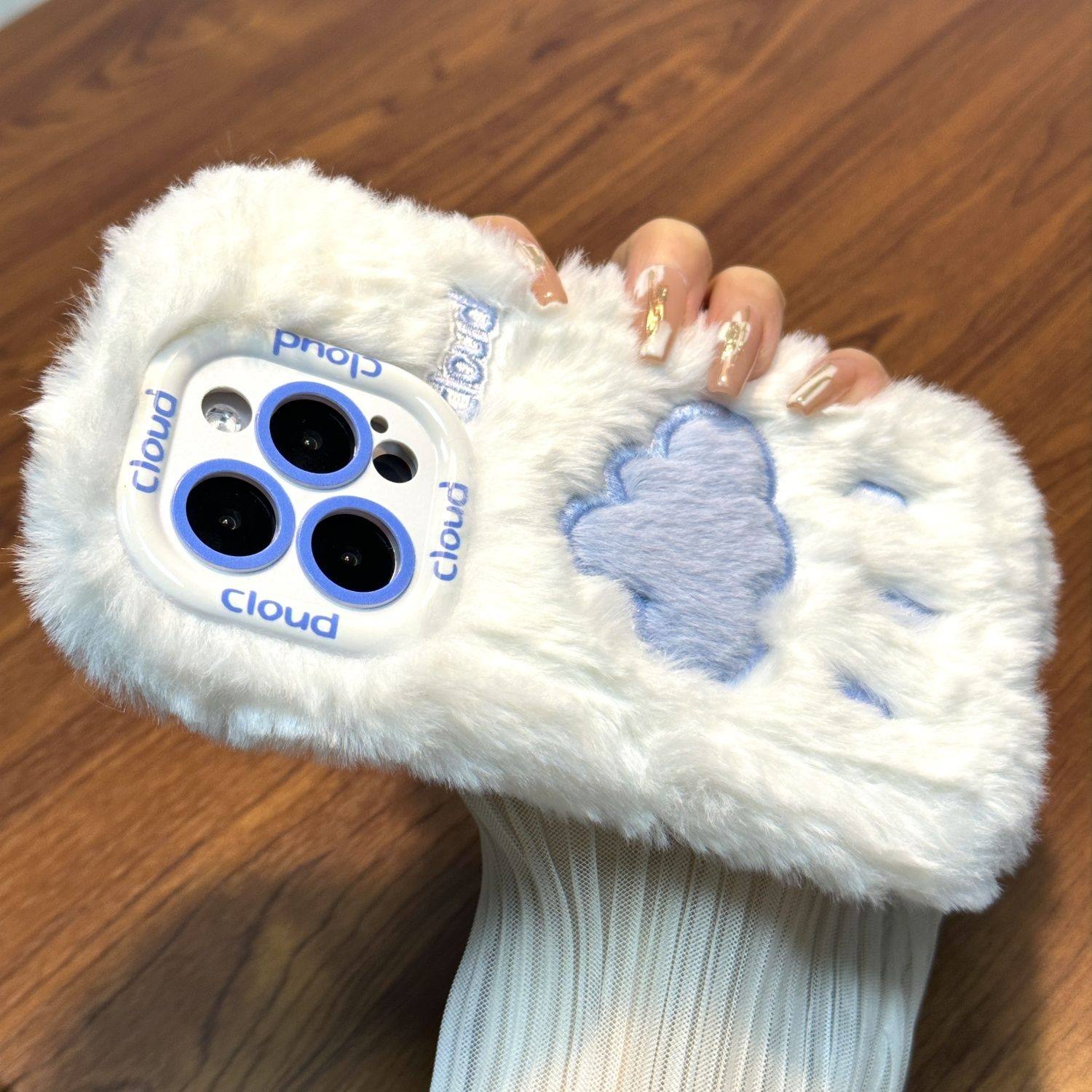 【高品质】白毛绒云朵蓝苹果16手机壳苹果16pro新款iphone16promax套苹果15硅胶13防摔14全包12女ProMax适用