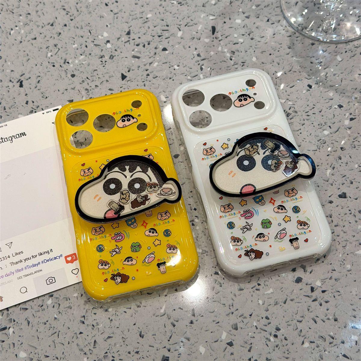 适用于iphone18promax手机壳卡通可爱17pm蜡笔小新家族头像合集16童趣创意搞怪新款防摔保护壳