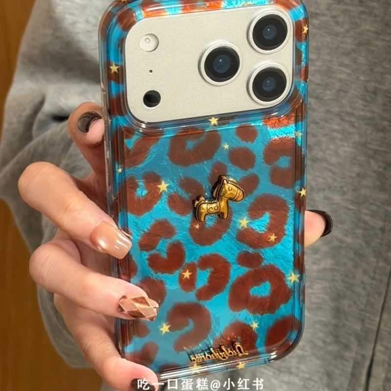 适用于iPhone17/16promax手机壳创意锡纸纹星星豹纹小马15pro个性韩系14小众防摔13ins风挂绳保护壳,3C数码配件,手机保护套/壳,淘宝优惠券,粉丝福利购,淘宝优惠卷