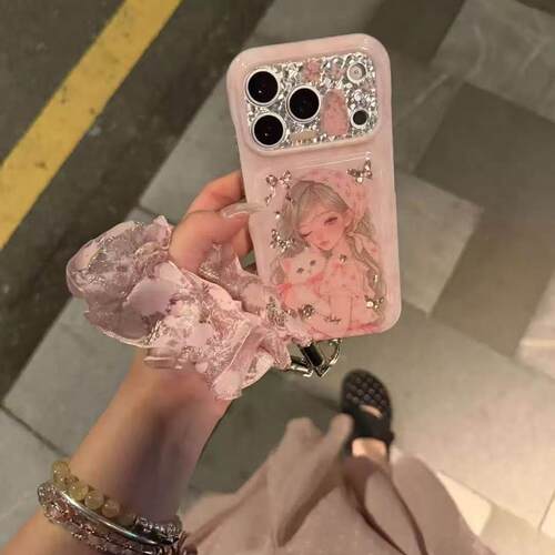 雨柠古早闪钻蝴蝶小猫少女适用iPhone18新款苹果17手机壳16日韩卡通ins可爱个性创意15防摔保护套