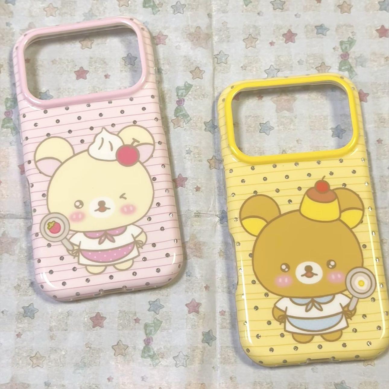 情侣款可爱布丁蛋糕厨师轻松熊适用iPhone17promax手机壳苹果16Pro新款15全包16pm防摔17女款17Pro独特超好看