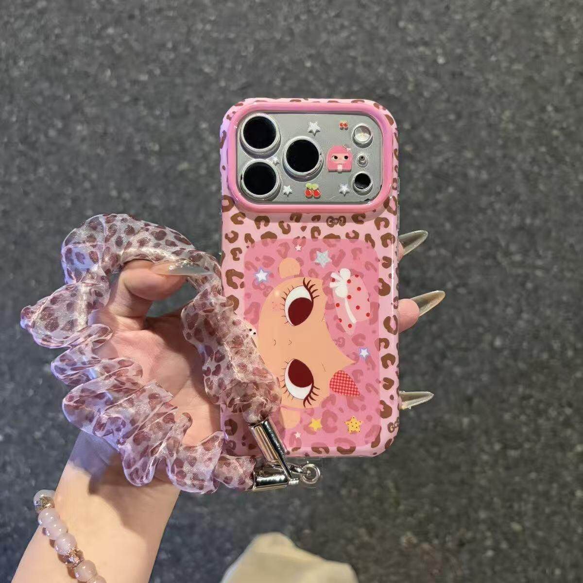 趣味可爱卡通粉头发女孩适用于18promax苹果17手机壳全包边iPhone15防摔保护套17promax个性创意iPhone16新款