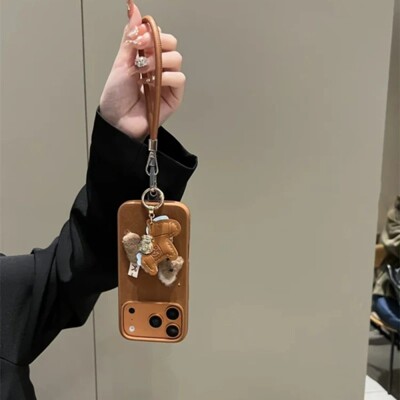 棕底刺绣金钱马适用于苹果17promax手机壳iPhone16promax高级感15pro新款14promax秋冬款iPhone13卡通17pro女