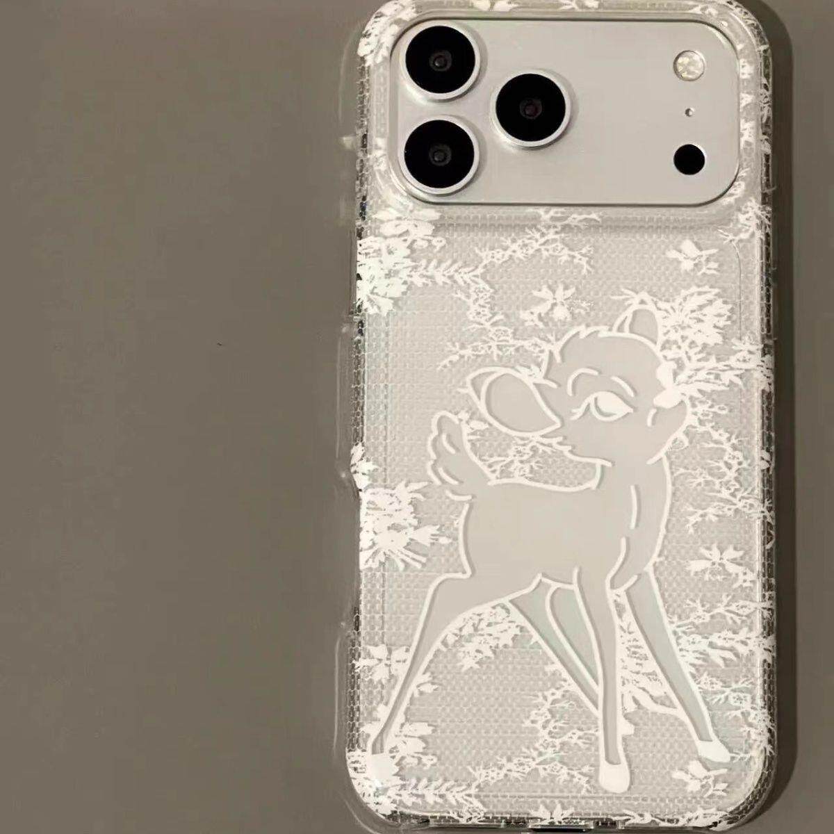 韩风ins花纹镂空小鹿适用苹果18promax手机壳iphone17pro新款16女款15promax防摔保护套iPhone14个性全包潮女
