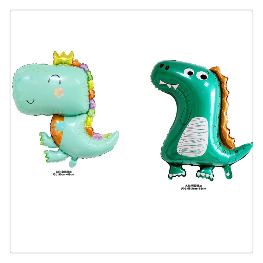 恐龙主题生日派对铝膜气球 卡通呆萌小恐龙气球布置道具宝宝气球
