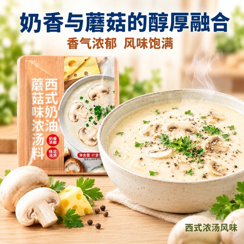 西式奶油蘑菇汤 30g汤料包速食汤早餐奶油蛋花汤方便家用袋装浓汤