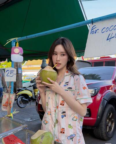 泰国slip to sleep可外穿家居服椰子鱼睡衣叶芷妤同款 短裤长裤女