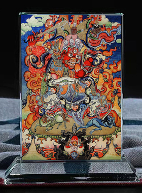 结缘大红司命主水晶摆台办公桌面创意工艺品装饰供奉摆件照片定制