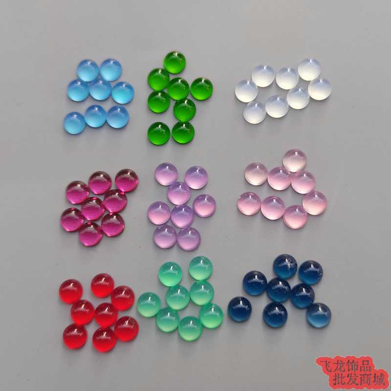 diy无孔平底圆形贴片镶嵌戒面