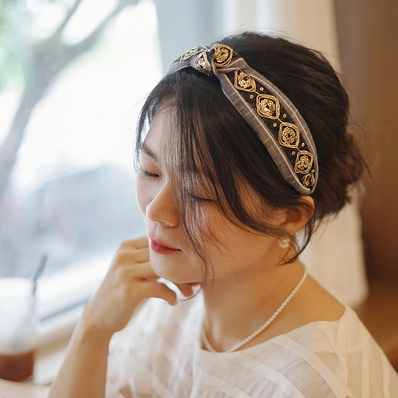 发箍亮片宫廷风高颅顶原创小众