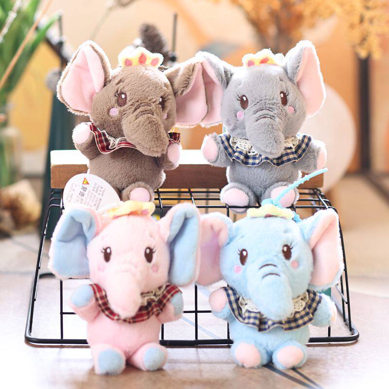 新款可爱围巾大象挂件毛绒玩具迷你卡通大象包包挂饰钥匙扣玩偶