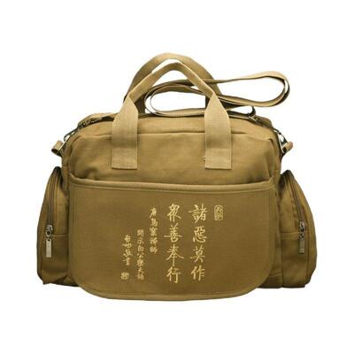 新款粗纹帆布居士包背包朝山袋出家人僧包香袋罗汉包禅修包男女包