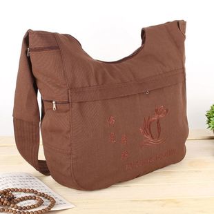 新款出家人僧包普陀山拜佛袋烧香袋子布袋和尚月牙包男女斜跨帆布