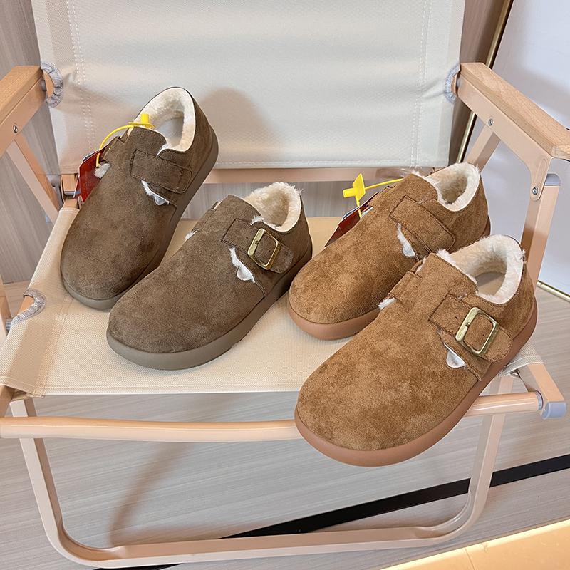 全包棉鞋女2025冬季加绒一脚蹬软底豆豆鞋乐福鞋