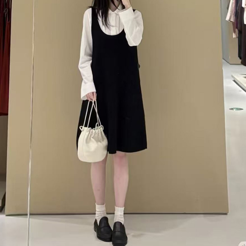 北欧小众~  G890＋  减龄风休闲版型圆领无袖连衣裙女叠穿针织裙