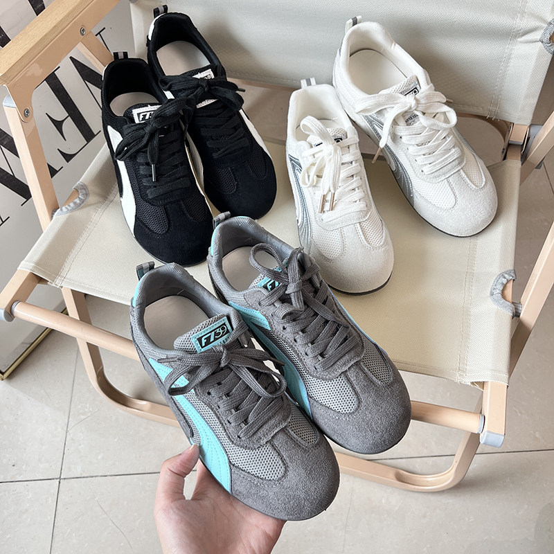 网面德训鞋女2025夏季新款百搭平底轻便阿甘鞋学生运动休闲小白鞋