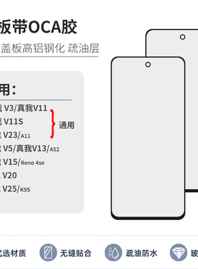 盖板带OCA适用realme真我V3 V5 V11s V13 V15 V20 V23 V25外屏