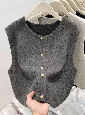 妘茜服饰大码女装显瘦针织马甲女