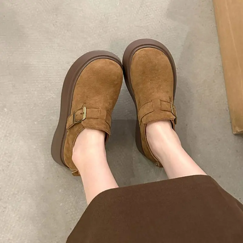 增高乐福鞋一脚蹬懒人鞋勃肯鞋女