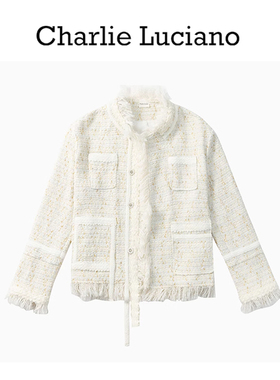 Charlie Luciano小香风外套 破坏宽松休闲夹克 CL小香风外套