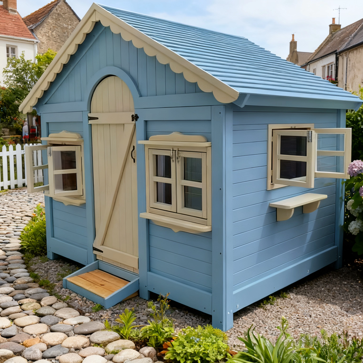 户外别墅小木屋防腐木花园房子幼儿园移动花房室外狗屋小木屋