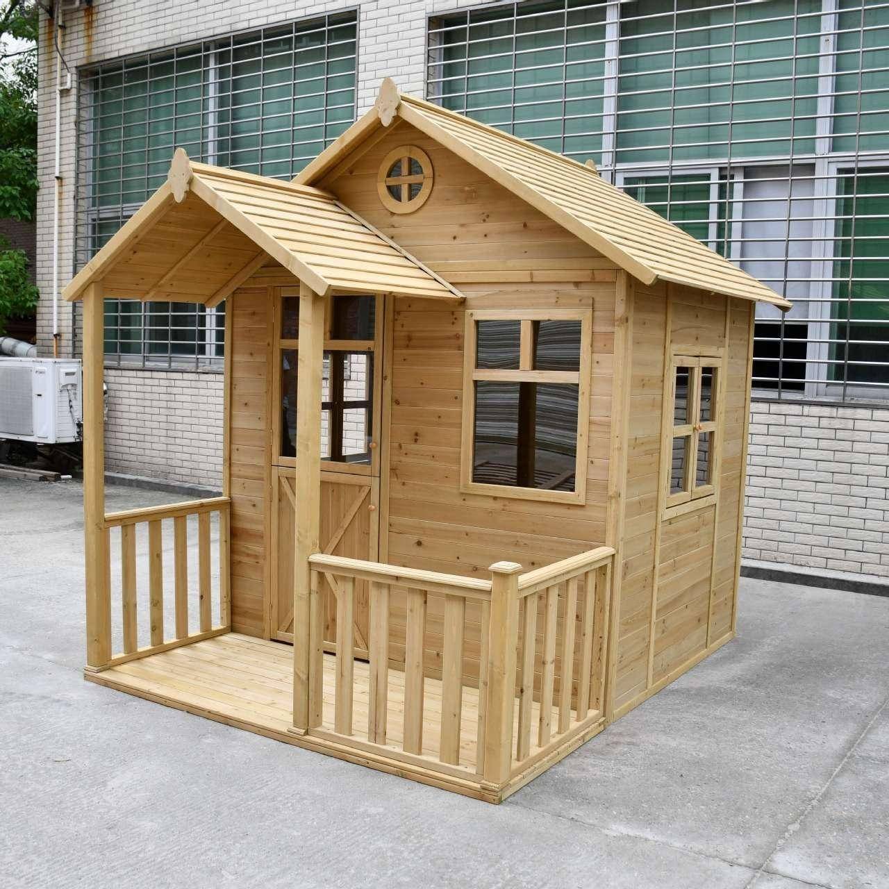 幼儿园户外小木屋庭院儿童游乐木房子花园树屋小孩过家家游戏木屋