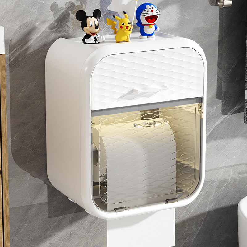 卫生间厕纸盒防水壁挂免打孔新品