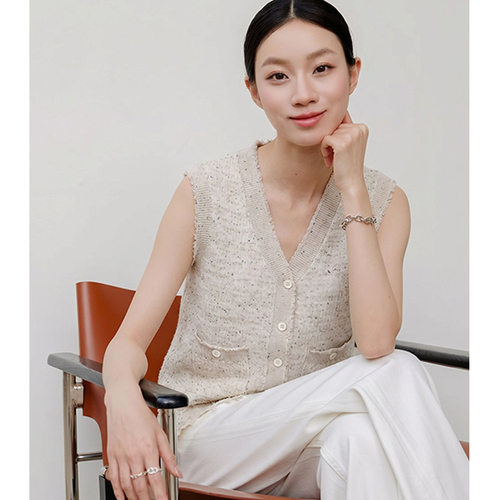 ICICLE之禾女装2026夏季新款点子纱小香风针织开衫背心