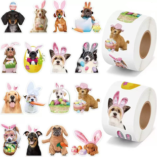 500贴/卷异形卡通小猫小狗装饰贴纸圣帕特里克节日卡通装饰贴