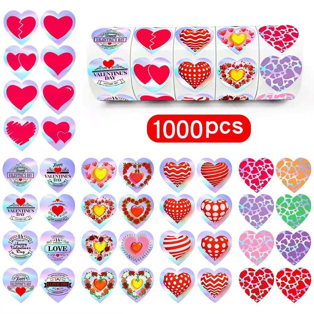 镭射爱心贴纸情人节礼物装饰