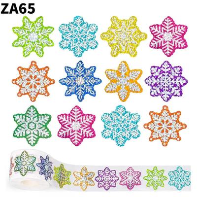 彩色镭射异形雪花圣诞节贴纸