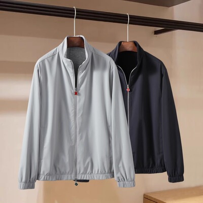 秋冬新款老钱风KD高端羊毛混纺两面穿商务休闲立领外套男士夹克