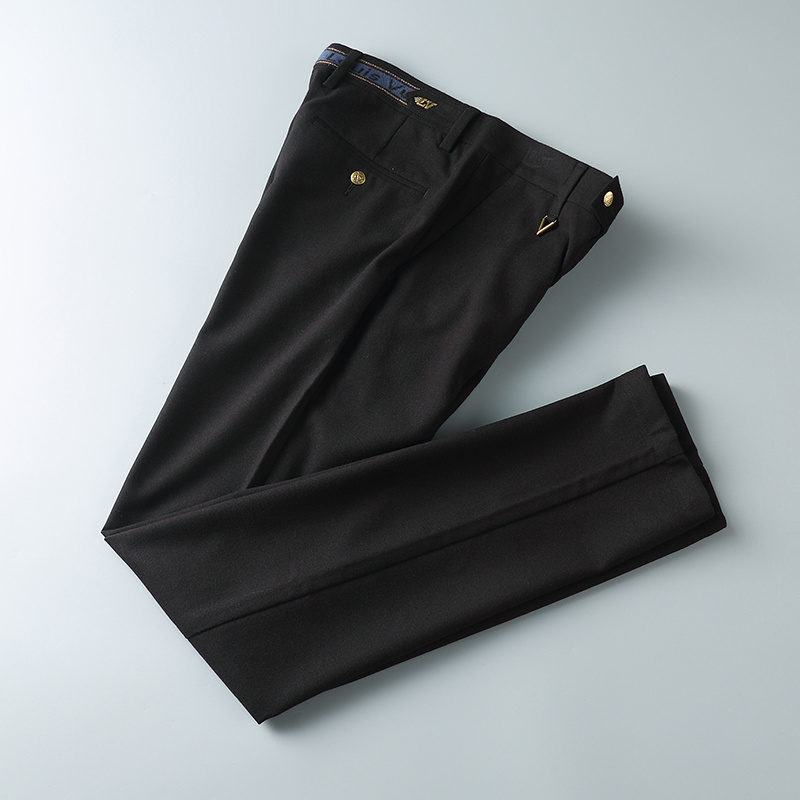 秋冬新款男士纯色休闲裤简约商务修身西裤微弹长裤 男