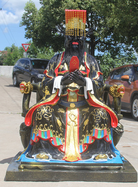 黑色贴金彩绘四海龙王寺庙佛像