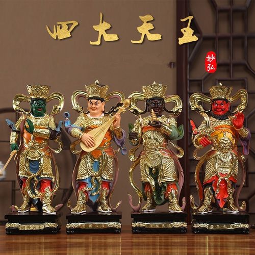厂家直销树脂古彩托塔李天王神像